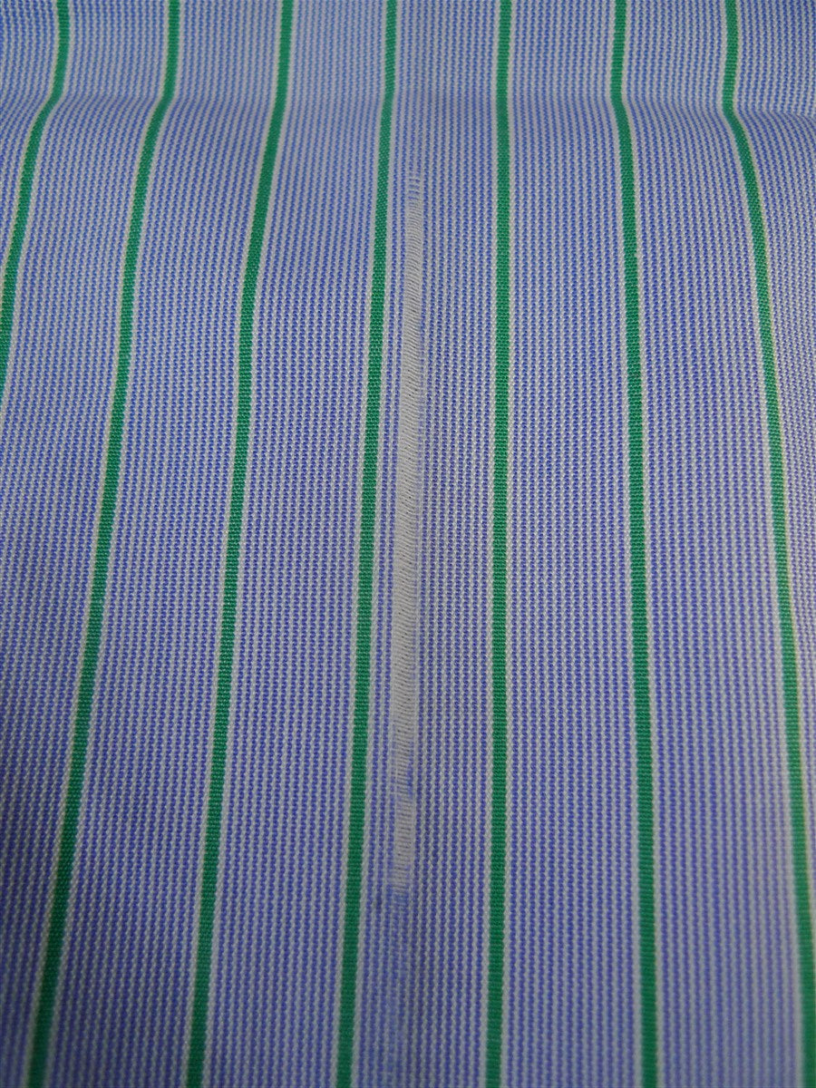 25/0487 gieves & hawkes savile row blue green stripe cotton shirt collar 16.5