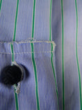 25/0487 gieves & hawkes savile row blue green stripe cotton shirt collar 16.5