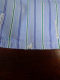 25/0483 gieves & hawkes savile row blue green stripe cotton shirt collar 16.5