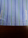 25/0483 gieves & hawkes savile row blue green stripe cotton shirt collar 16.5