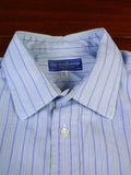 25/0483 gieves & hawkes savile row blue green stripe cotton shirt collar 16.5