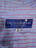 25/0486 gieves & hawkes savile row blue red stripe cotton shirt collar 16.5