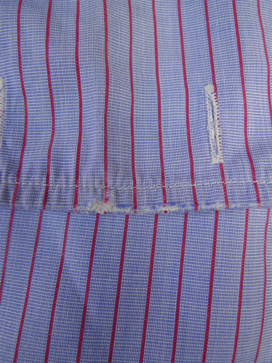 25/0486 gieves & hawkes savile row blue red stripe cotton shirt collar 16.5