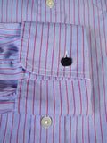 25/0486 gieves & hawkes savile row blue red stripe cotton shirt collar 16.5