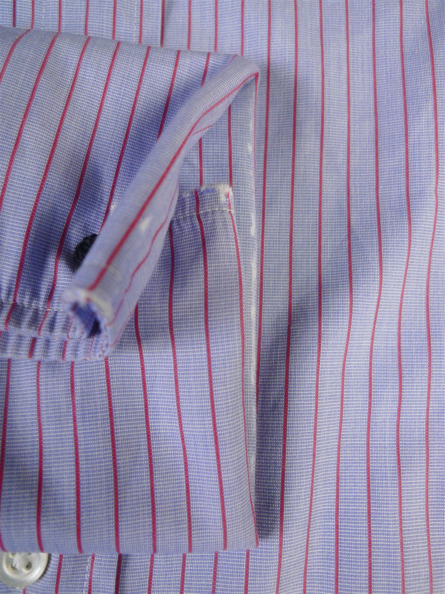 25/0486 gieves & hawkes savile row blue red stripe cotton shirt collar 16.5
