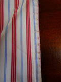 25/0489 gieves & hawkes savile row red blue  stripe cotton shirt collar 16.5