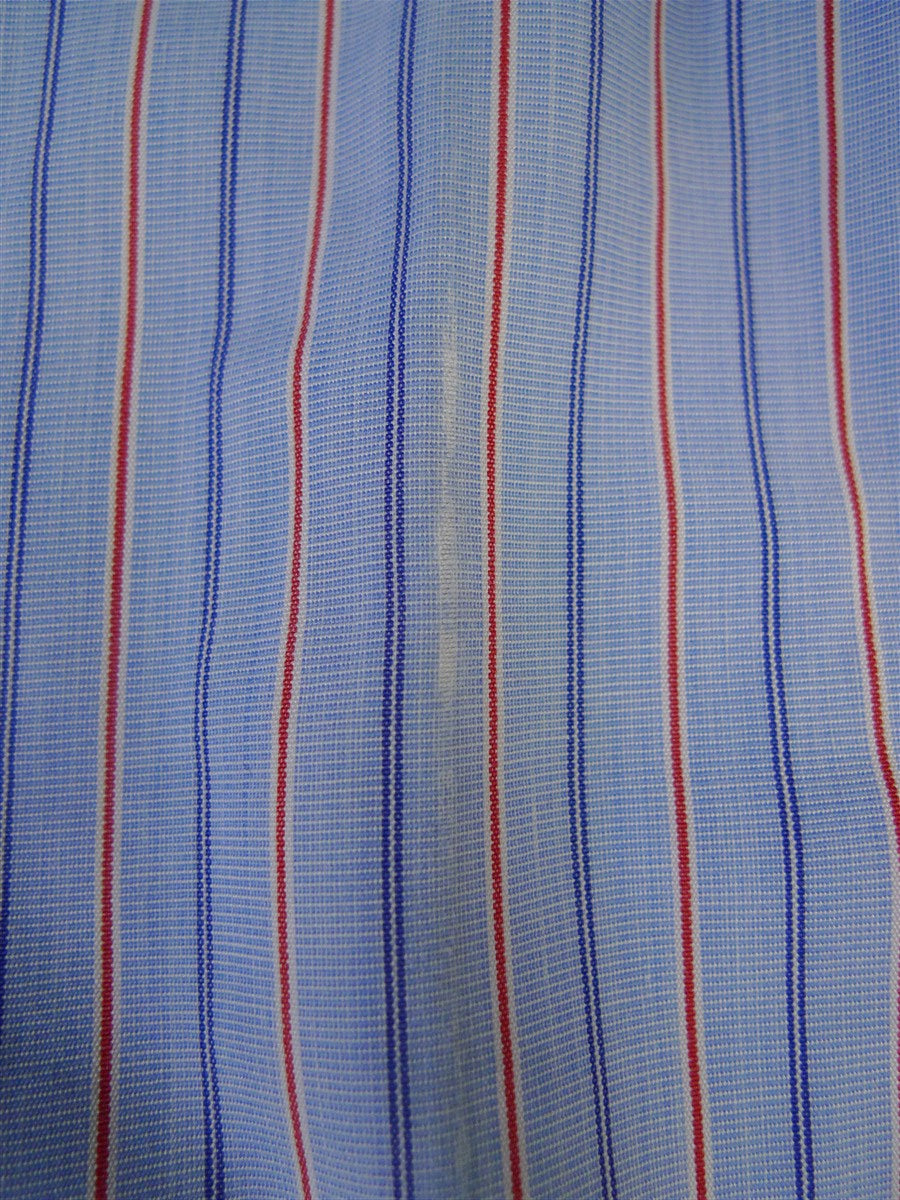 25/0537 gieves & hawkes savile row blue red stripe cotton shirt 16.5