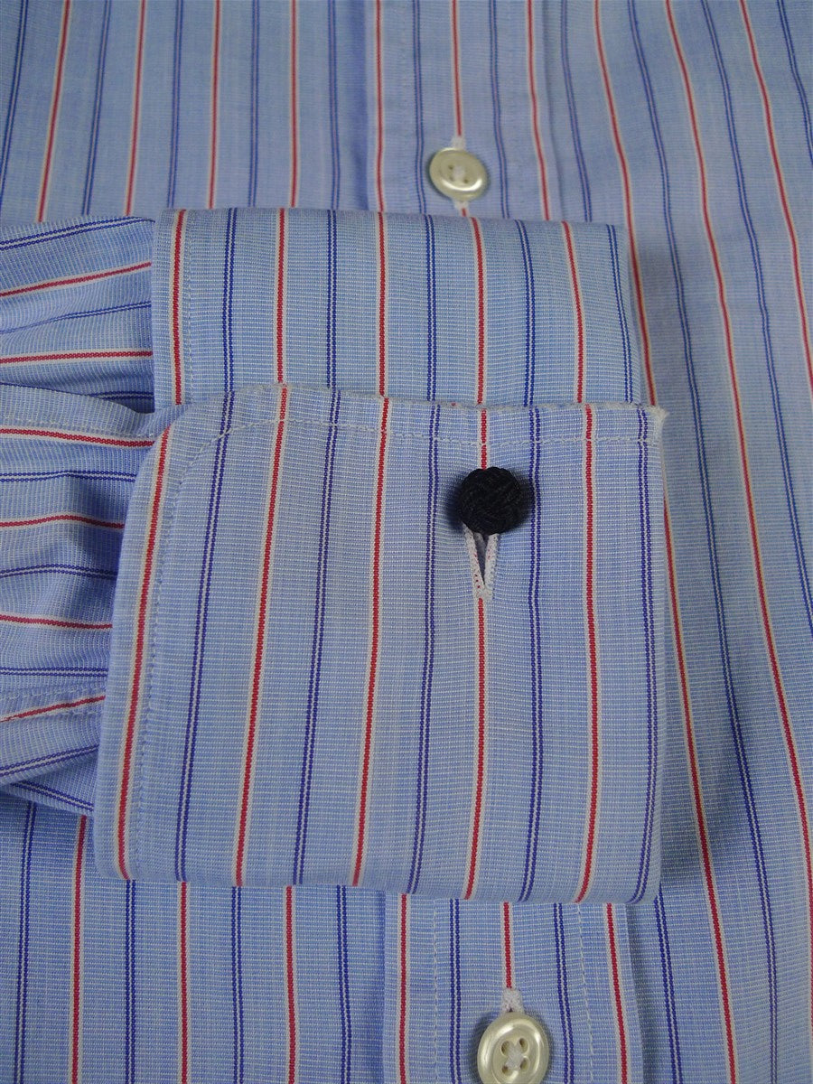 25/0537 gieves & hawkes savile row blue red stripe cotton shirt 16.5