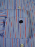 25/0537 gieves & hawkes savile row blue red stripe cotton shirt 16.5