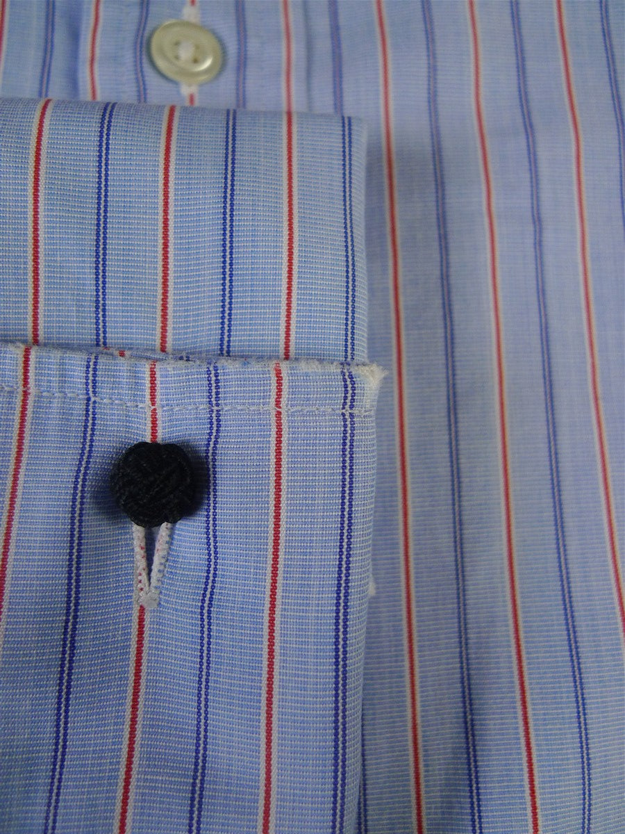 25/0537 gieves & hawkes savile row blue red stripe cotton shirt 16.5