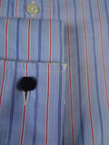 25/0537 gieves & hawkes savile row blue red stripe cotton shirt 16.5