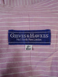 25/0538 gieves & hawkes savile row pink red stripe cotton shirt 17