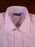 25/0538 gieves & hawkes savile row pink red stripe cotton shirt 17