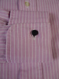 25/0538 gieves & hawkes savile row pink red stripe cotton shirt 17