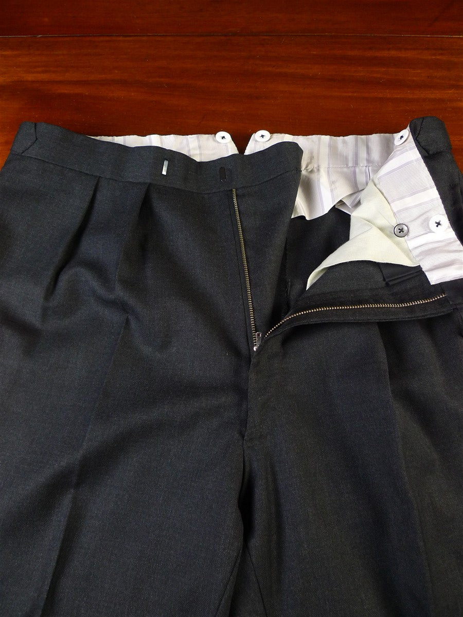 25/0480 huntsman & sons 2003 savile row bespoke gret worsted high-rise trouser 37