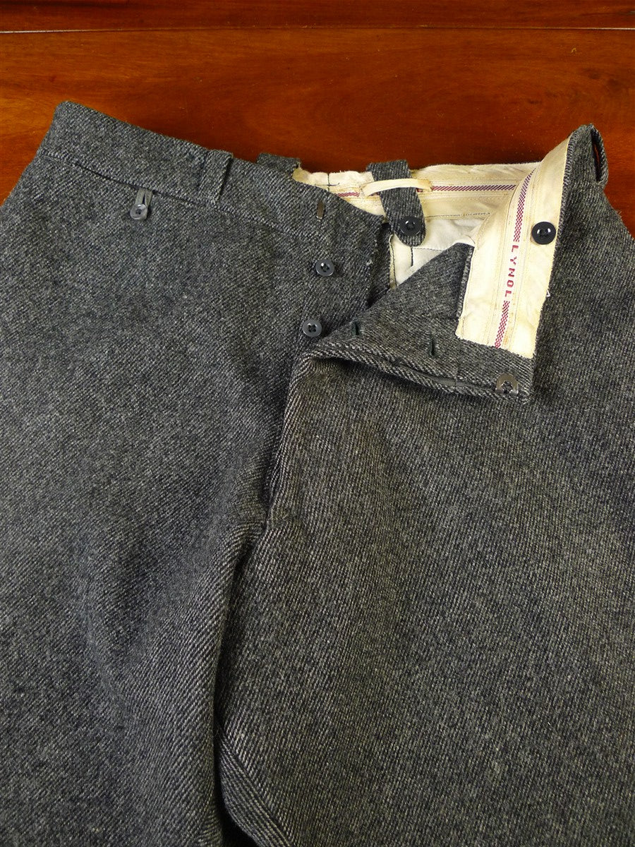 25/0504 superb 1940s 1950s vintage heavyweight grey twill tweed breeches breeks 38
