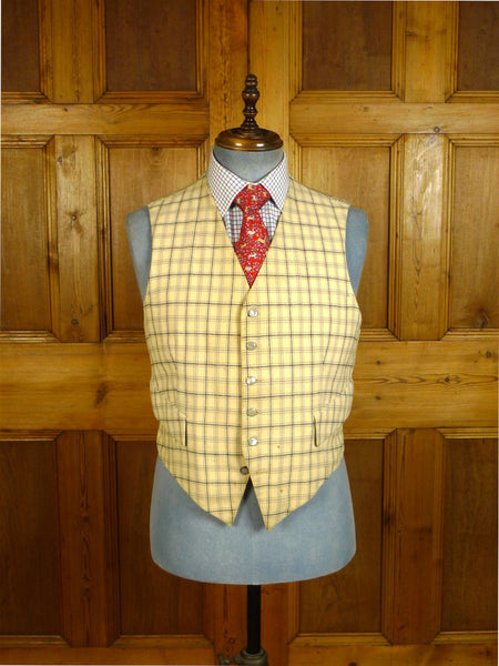 25/0518 wonderful 1930s 1940s vintage tattersall check wool country waistcoat 39