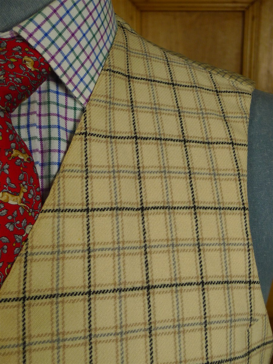 25/0518 wonderful 1930s 1940s vintage tattersall check wool country waistcoat 39