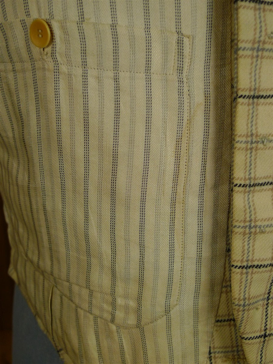 25/0518 wonderful 1930s 1940s vintage tattersall check wool country waistcoat 39