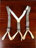 25/0568 old stock raf issue grey woven braces w/ leather ends perfect for goodwood revival