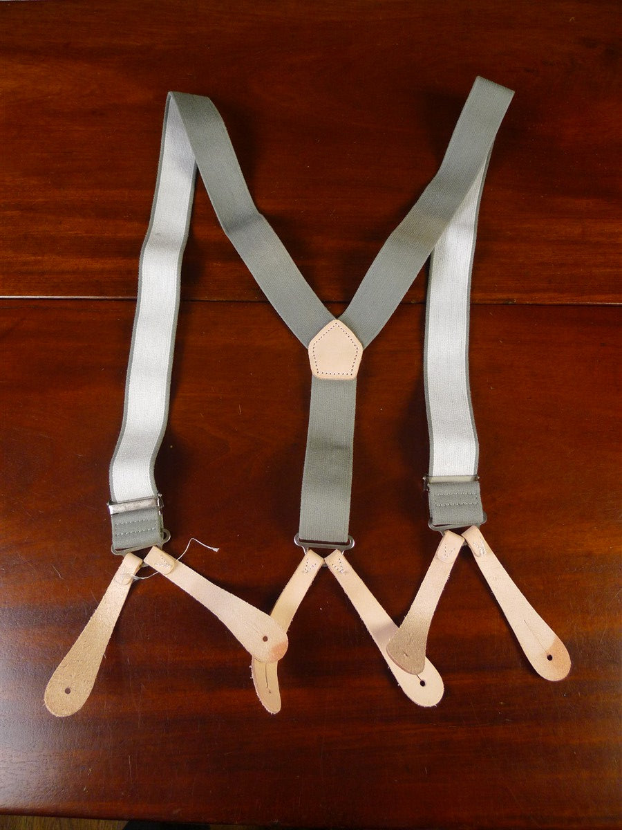 25/0568 old stock raf issue grey woven braces w/ leather ends perfect for goodwood revival