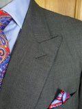 25/0563 immaculate 2013 savile row bespoke grey worsted d/b suit 42-43 long