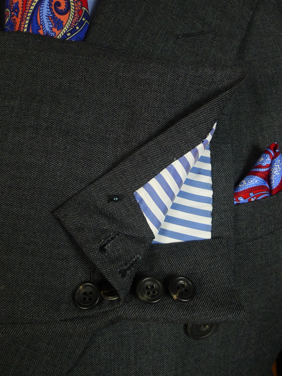 25/0563 immaculate 2013 savile row bespoke grey worsted d/b suit 42-43 long