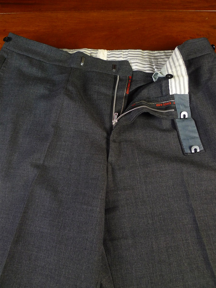 25/0563 immaculate 2013 savile row bespoke grey worsted d/b suit 42-43 long