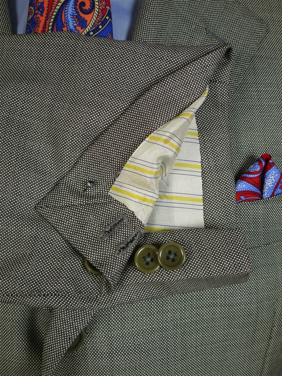 25/0569 vincci london italian wool grey birds-eye weave suit 44 long