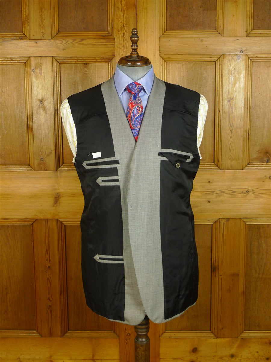 25/0569 vincci london italian wool grey birds-eye weave suit 44 long