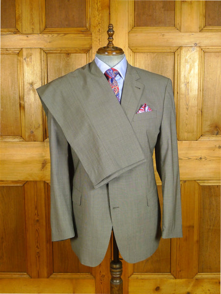25/0570 vincci london italian wool grey fine-stripe suit 46 long