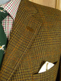 25/0622 immaculate nearly new daks brown / amber glen check tweed sports jacket 44 short to regular