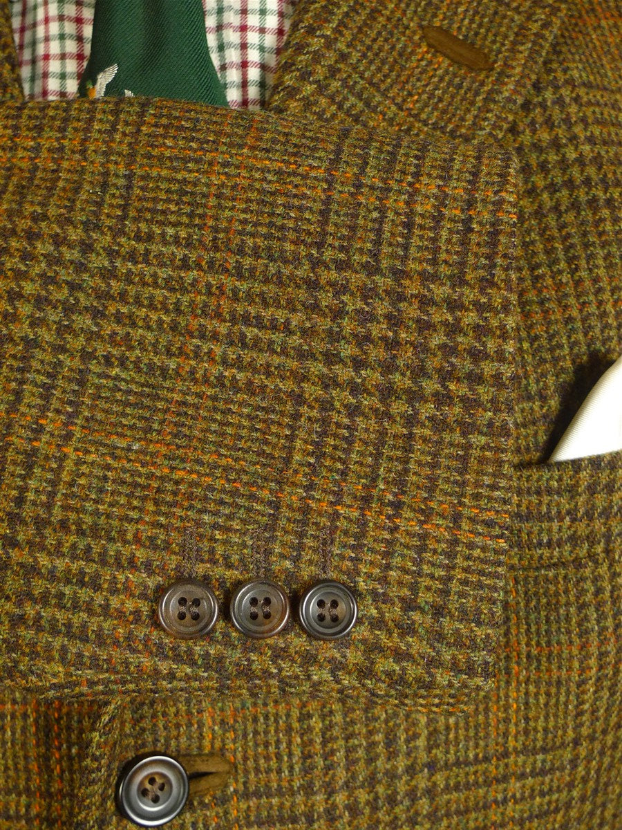 25/0622 immaculate nearly new daks brown / amber glen check tweed sports jacket 44 short to regular