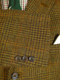 25/0622 immaculate nearly new daks brown / amber glen check tweed sports jacket 44 short to regular