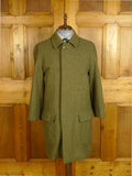 25/0627 exceptional john g hardy green / amber wp check tweed field coat overcoat 42 regular