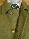 25/0627 exceptional john g hardy green / amber wp check tweed field coat overcoat 42 regular