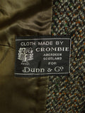 25/0628 immaculate vintage extra-heavy crombie herringbone tweed raglan coat overcoat w/ tartan backing 42-43