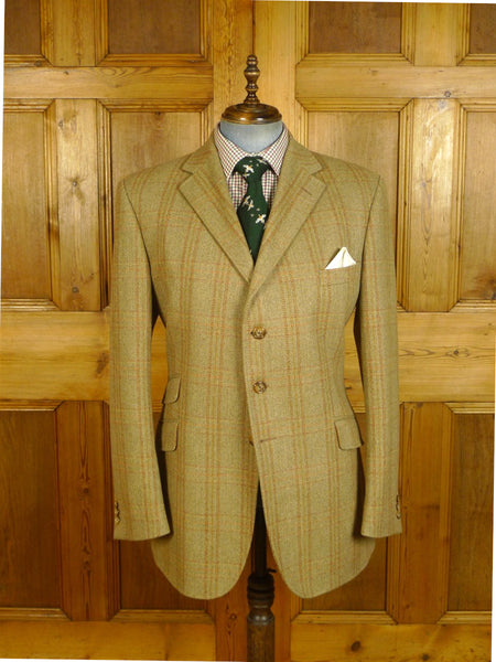 25/0639 immaculate bladen original 100% lambswool green wp check tweed sports jacket 46 long