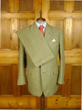 25/0651 exceptional 1997 redmayne cumbria bespoke heavyweight green wp check tweed suit 43 regular