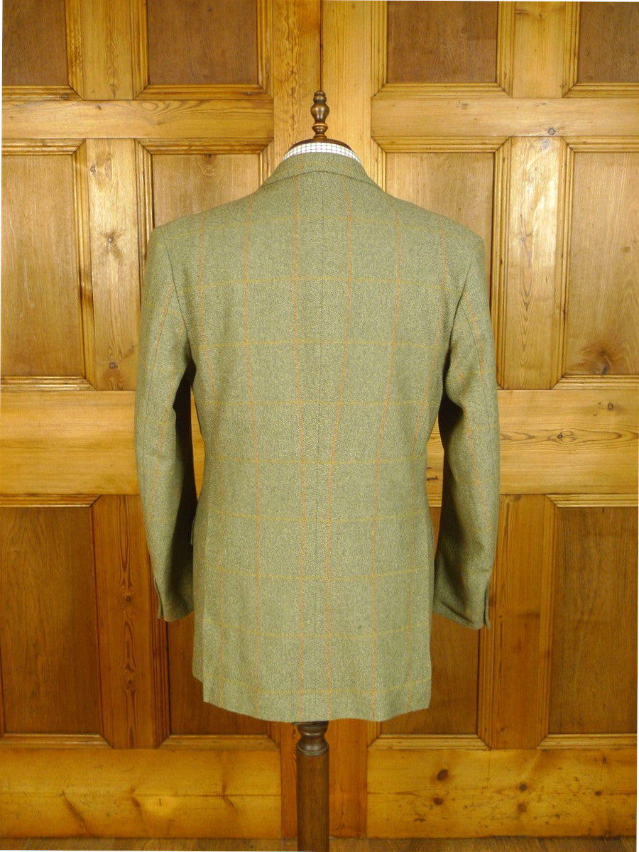 25/0651 exceptional 1997 redmayne cumbria bespoke heavyweight green wp check tweed suit 43 regular