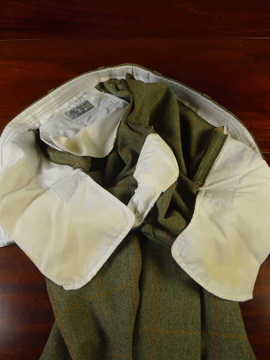 25/0651 exceptional 1997 redmayne cumbria bespoke heavyweight green wp check tweed suit 43 regular