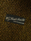25/0655 immaculate vintage invertere green tweed raglan coat overcoat w/ alpaca pile lining 42-44