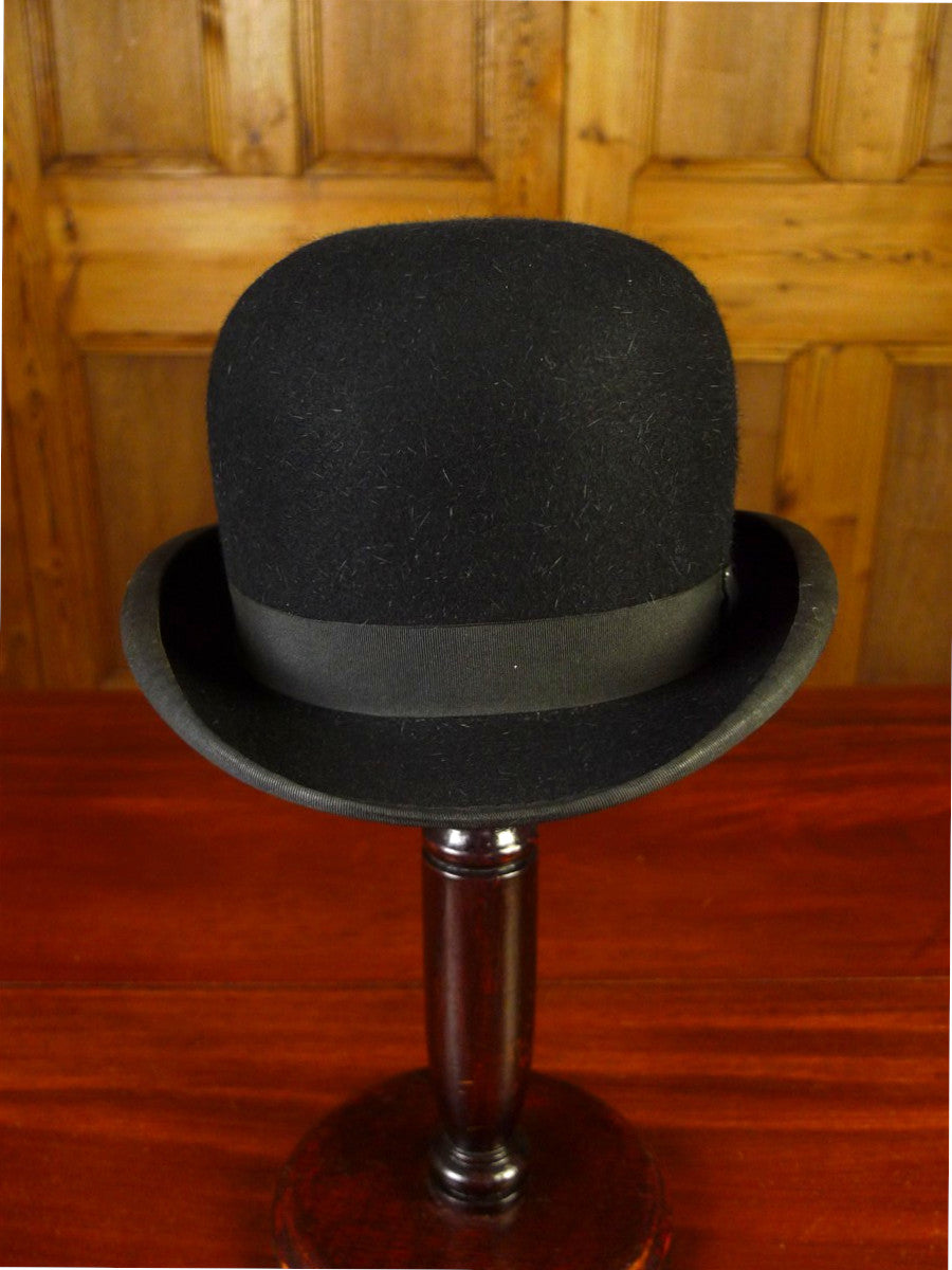 25/0633 vintage lock & co. hard coke black fur felt bowler hat 55cms