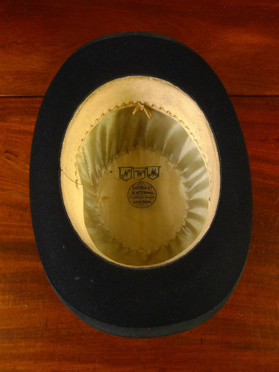 25/0633 vintage lock & co. hard coke black fur felt bowler hat 55cms