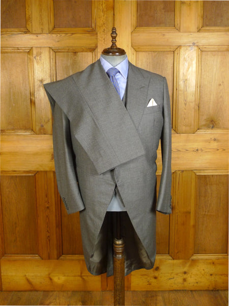 25/0650 vintage 1995 airey & wheeler savile row bespoke grey pick weave 3-piece worsted morning suit 46 regular