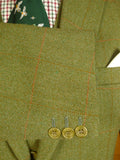 25/0697 exceptional bespoke tailor made john g hardy alsport cloth green wp check 3-piece tweed suit w/ paisley linings 40 short to regular