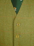 25/0697 exceptional bespoke tailor made john g hardy alsport cloth green wp check 3-piece tweed suit w/ paisley linings 40 short to regular