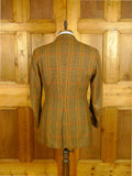 25/0694 superb vintage harry hall bold check tweed hacking / riding jacket w/ ghillie collar, poachers pocket & flared skirt 40 regular