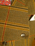 25/0694 superb vintage harry hall bold check tweed hacking / riding jacket w/ ghillie collar, poachers pocket & flared skirt 40 regular