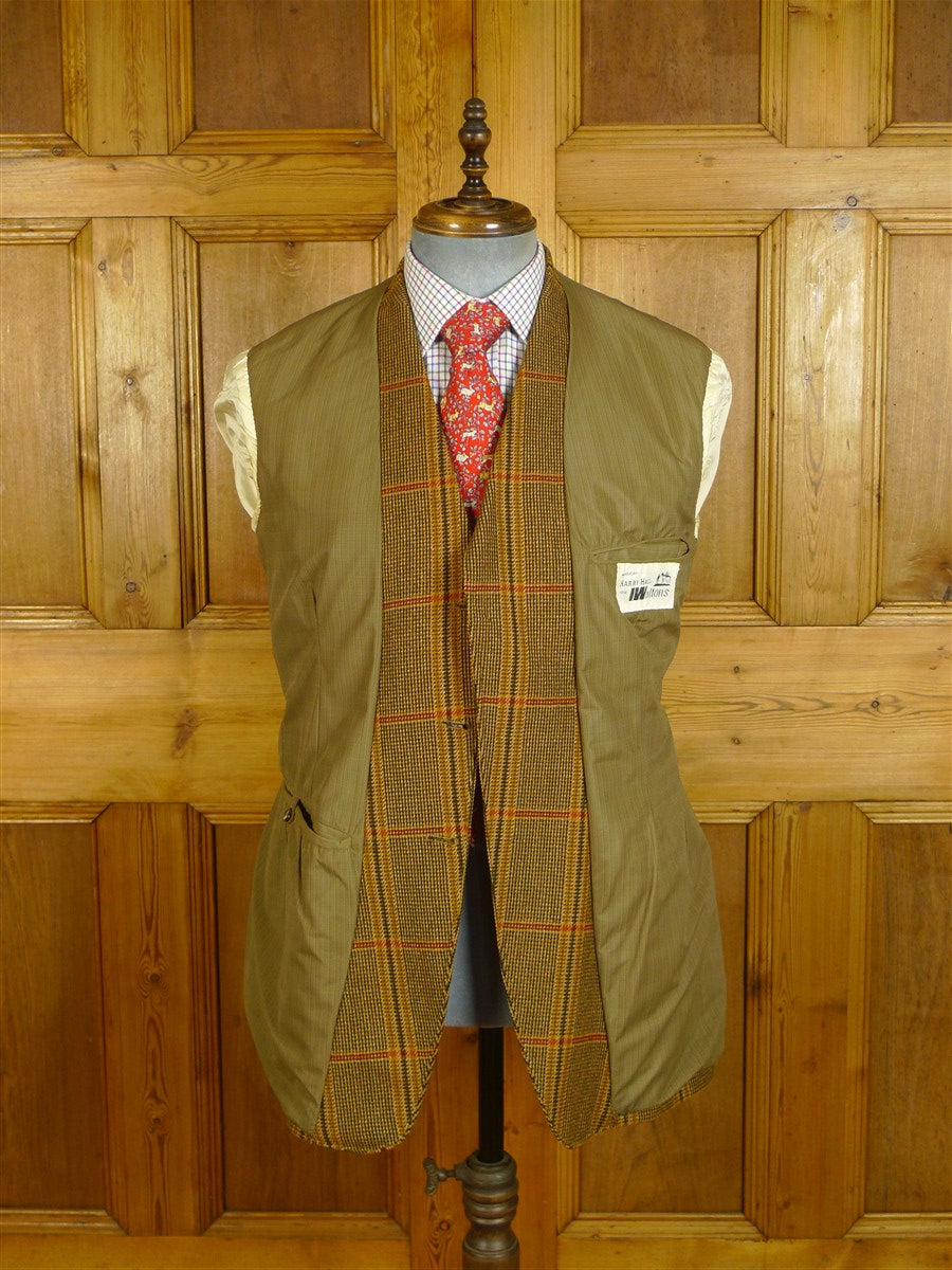 25/0694 superb vintage harry hall bold check tweed hacking / riding jacket w/ ghillie collar, poachers pocket & flared skirt 40 regular